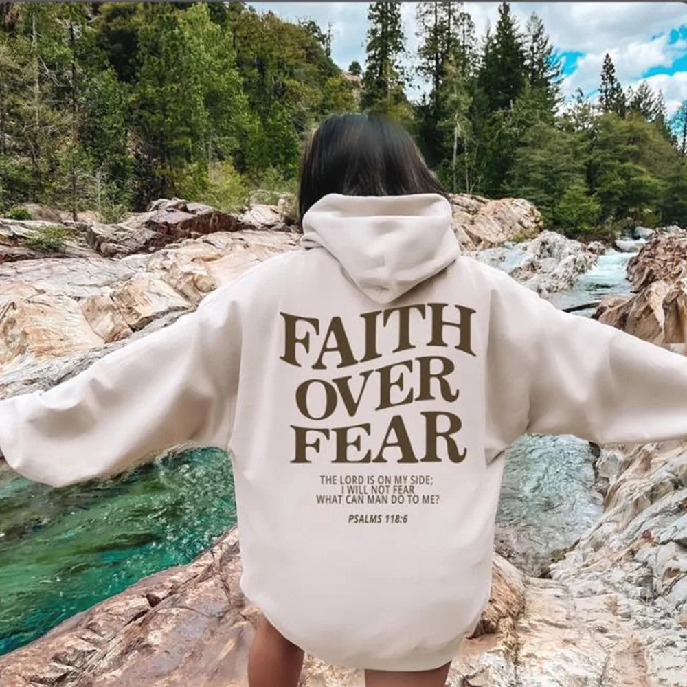 Faith Over Fear Christian Hoodie Sweatshirt