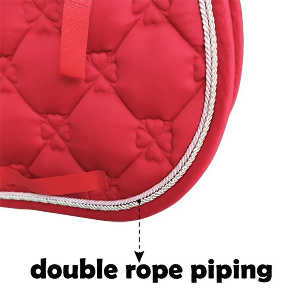 Equestrian Saddle Pad with Double Rope Trim