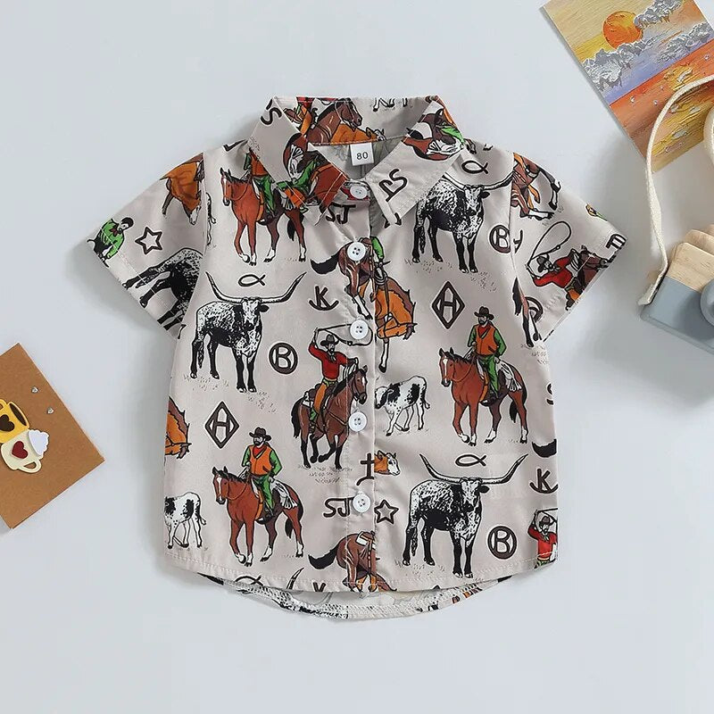 Western Button Up Baby Toddler Shirt