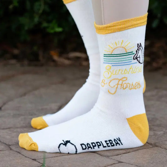 Dapplebay Knit Crew Socks-Sunshine & Horses