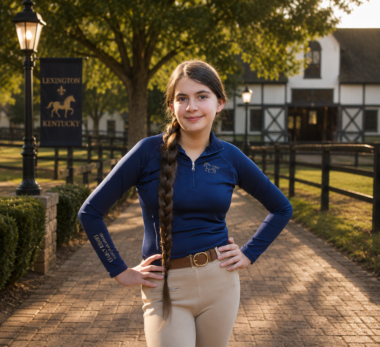 Legacy Classics- Navy Blue Riding Shirt Youth