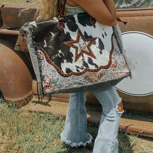 Star Western Cowhide Travel, Overnight Myra Weekender Bag