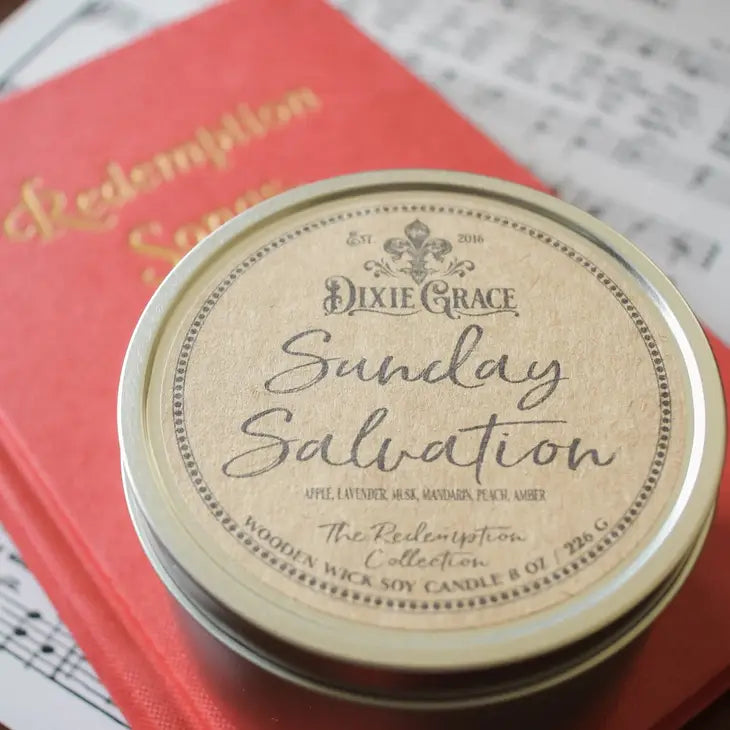 Sunday Salvation - Wooden Wick Candle - Pure Soy Candle