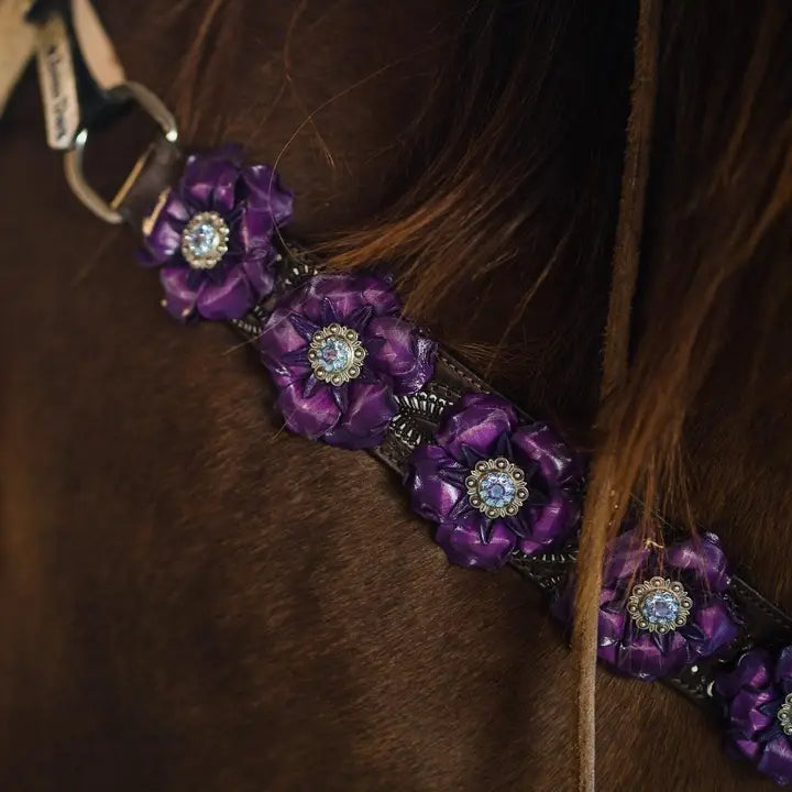 Paisley Purple One Ear/ Breastcollar Tack Set