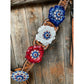 Silver Buckstitch Patriotic One Ear Tack Set