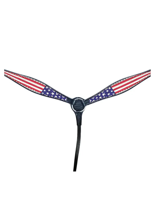 Leather Horse Tack Set - U.S. Flag Design