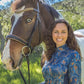 Blue / Gold Women's Equestrian Sun Shirt