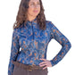 Blue / Gold Women's Equestrian Sun Shirt