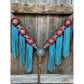 Buckstitch One Ear Headstall & Breastcollar Set -Red Flowers