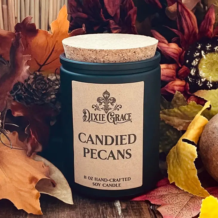 Candied Pecans - 11 oz Glass Candle - Cotton Wick