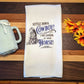 Settle Down Cowboy Western Kitchen Tea Towel, Waffle Weave