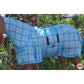 66"-84" Horse Fly Sheet Uv Protect Mesh Blue Plaid