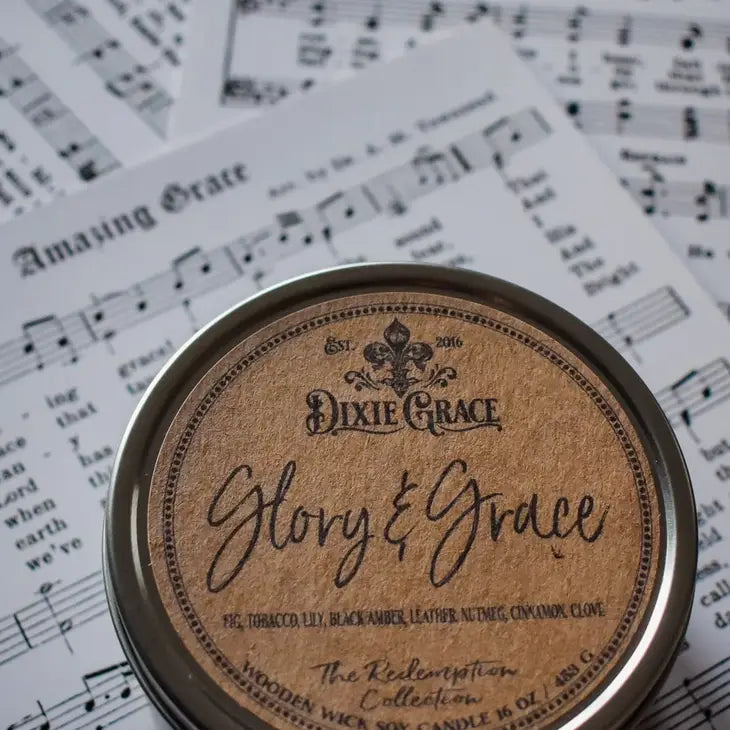 Glory & Grace - Wooden Wick Candle -Pure Soy Wax