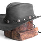 Bullring Leather Hat Western Cowboy For Men & Women Shapeable Brim