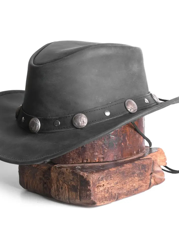 Bullring Leather Hat Western Cowboy For Men & Women Shapeable Brim