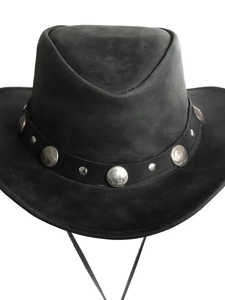 Bullring Leather Hat Western Cowboy For Men & Women Shapeable Brim