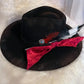 Custom Charlie 1 Horse Black Felt Cowboy Hat with Red Velvet