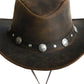 Bullring Leather Hat Western Cowboy For Men & Women Shapeable Brim