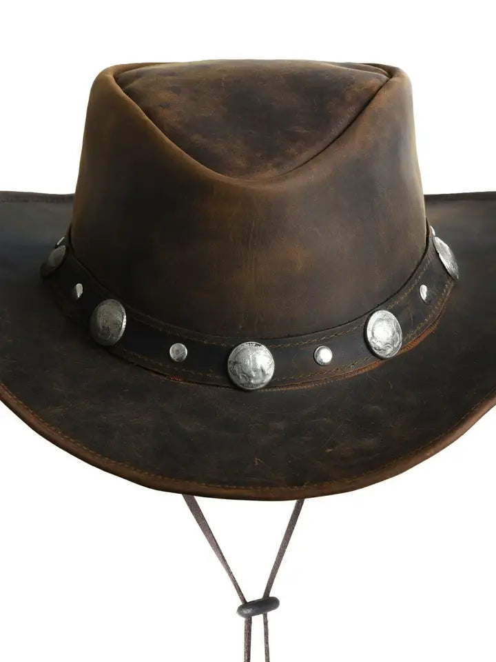 Bullring Leather Hat Western Cowboy For Men & Women Shapeable Brim