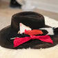 Custom Charlie 1 Horse Black Felt Hat Card of Your Choice Red