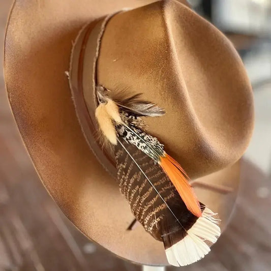 Fallin' Cowgirl Western Boho Brown Felt Hat Custom Branding