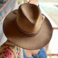 Fallin' Cowgirl Western Boho Brown Felt Hat Custom Branding