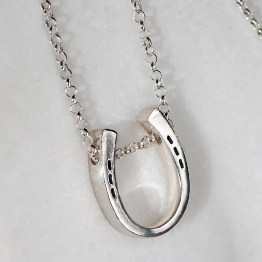 Classique Horseshoe & Chain Necklace Silver