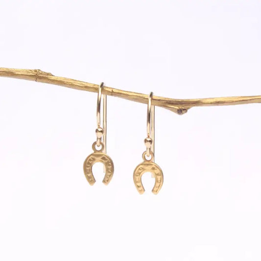 Gold Horseshoes Earrings