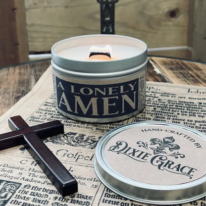 A Lonely Amen - Wooden Wick Candle - Pure Wax Candle