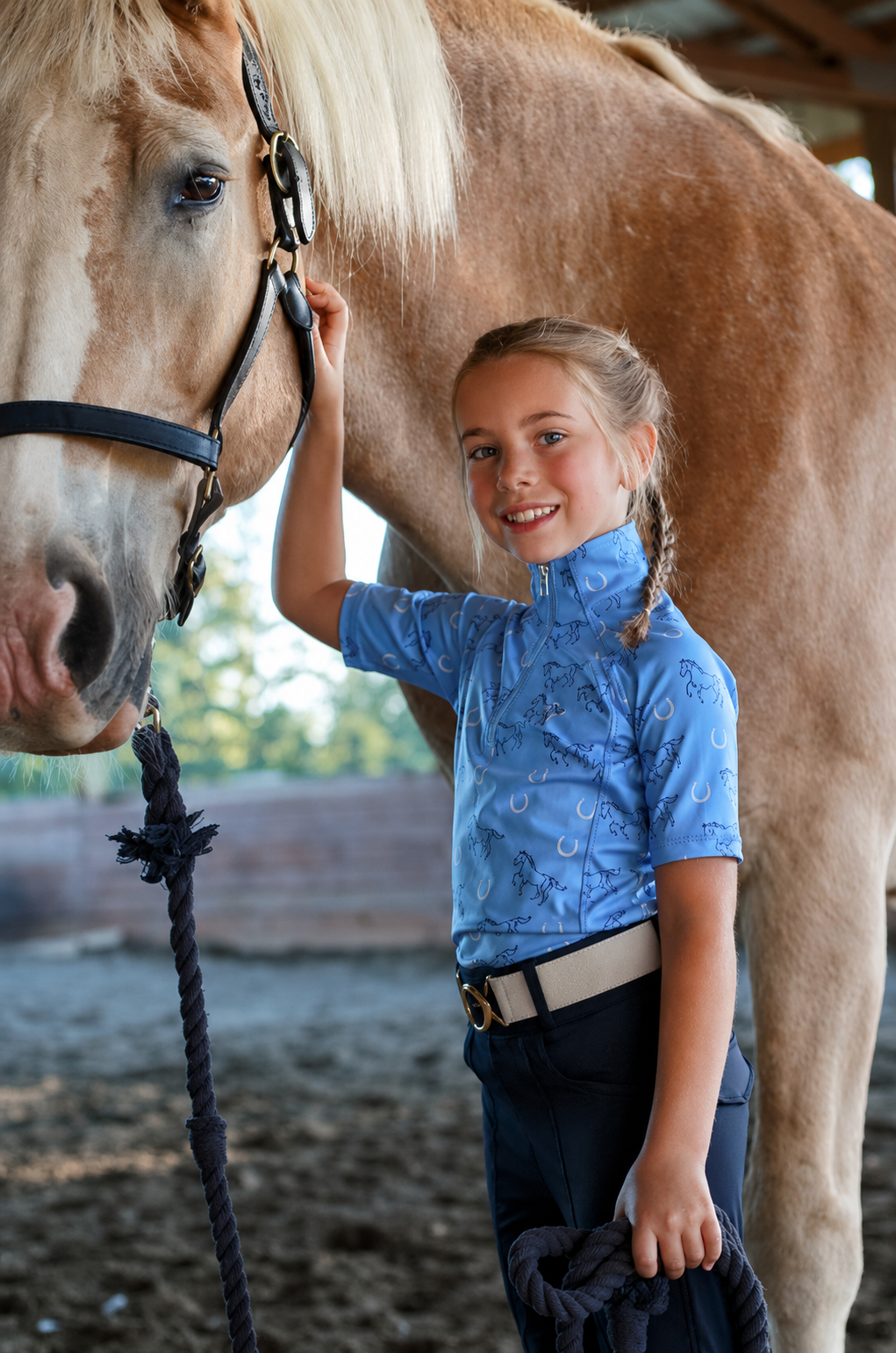 Lucky Stride - Sky Blue Riding Shirt Youth