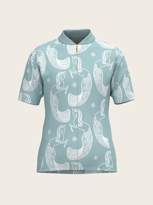 Mermaid Horses in Skye Blue Children's Short Sleeve Shirt