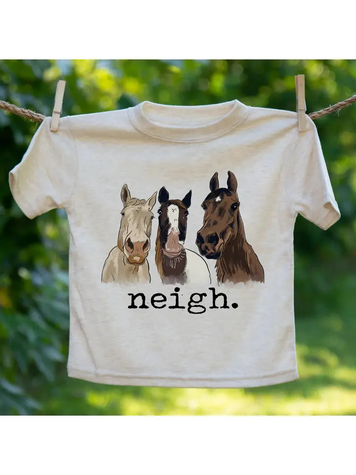 "Neigh" Three Horse Long Sleeve Shirt