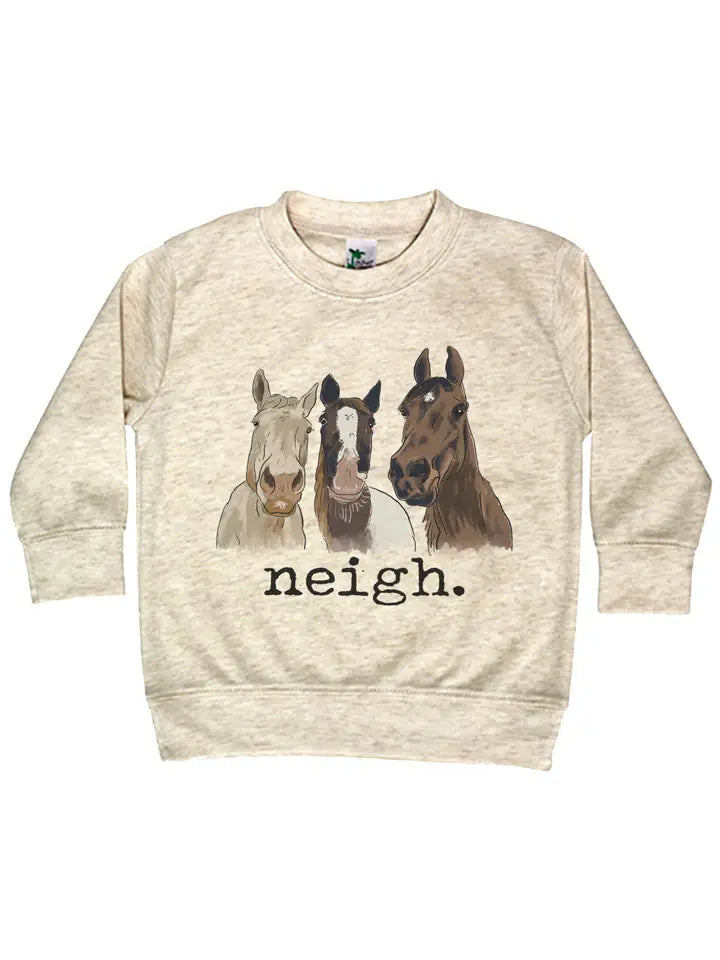 "Neigh" Three Horse Long Sleeve Shirt