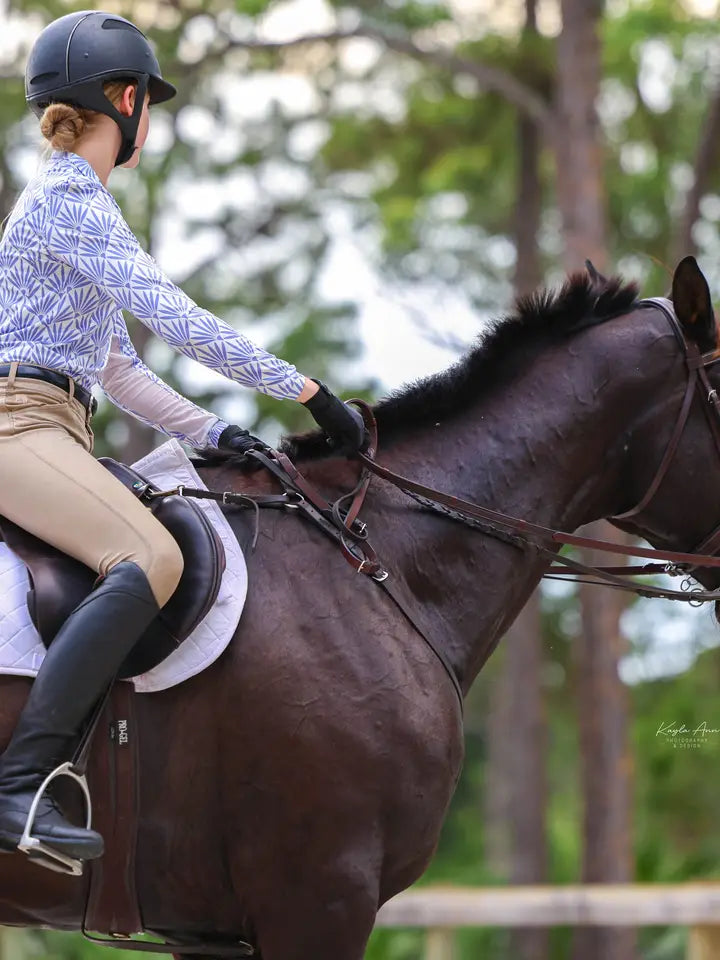 Palm Periwinkle Purple Riding Shirt