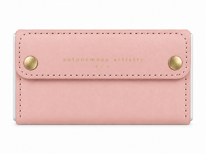 Handmade Italian Leather Equestrian Belt Phone Wallet – Blush Pink & Cream