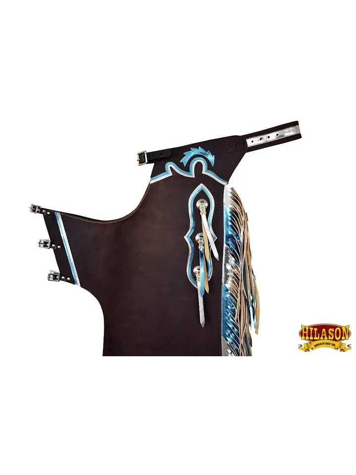 Bull Riding Pro Rodeo Chaps Smooth Leather Bronc Show Adult