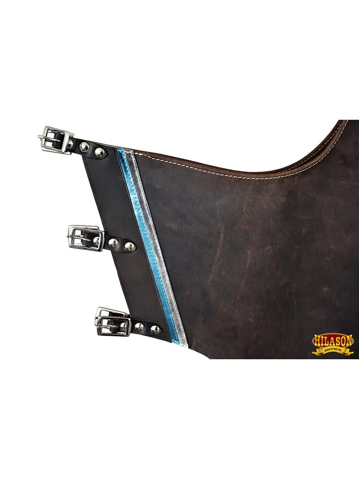 Bull Riding Pro Rodeo Chaps Smooth Leather Bronc Show Adult