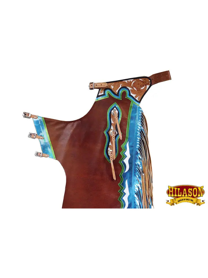 Bull Riding Genuine Leather Rodeo Western Chaps Brown