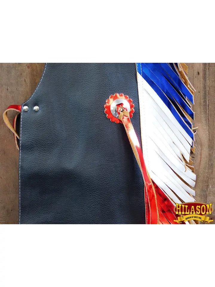 Pro Rodeo Bull Riding Chaps Us Flag Western Faux Leather Kids – Legacy ...