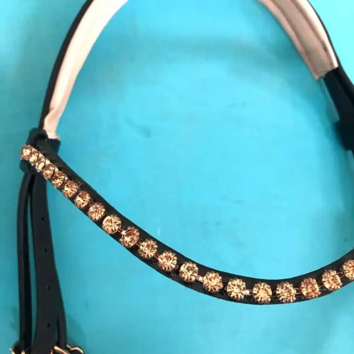 Rose Gold Tone Dressage Bridle