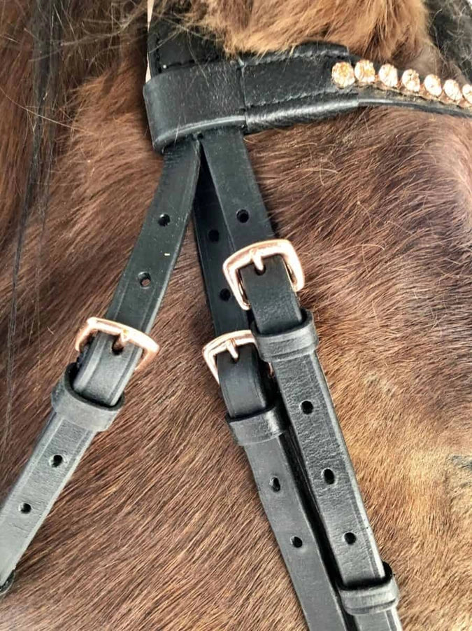 Rose Gold Tone Dressage Bridle