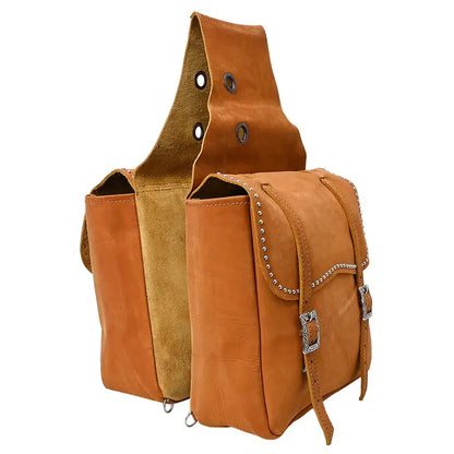 Western Leather Horse Saddle Bag For Trail Hilason