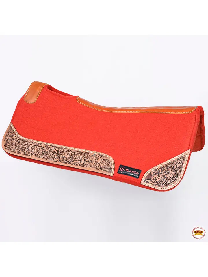 32" X 30" Horse Saddle Pad Contoured Wool Felt Red