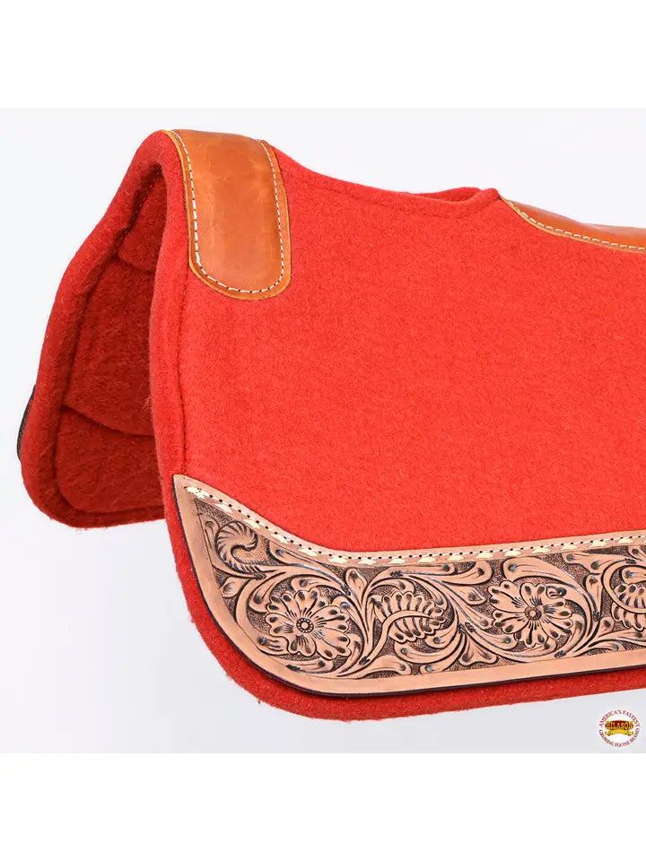 32" X 30" Horse Saddle Pad Contoured Wool Felt Red