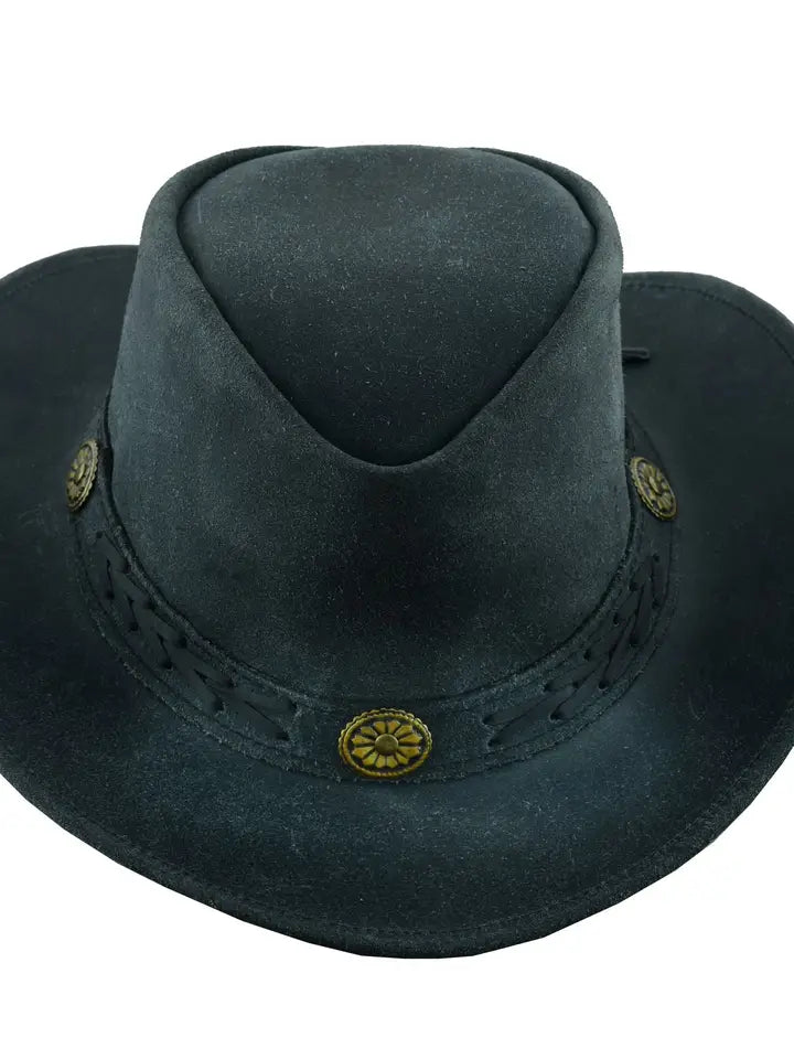 Sahara Leather Hats Western Style For Men and Women Shapeable Brim