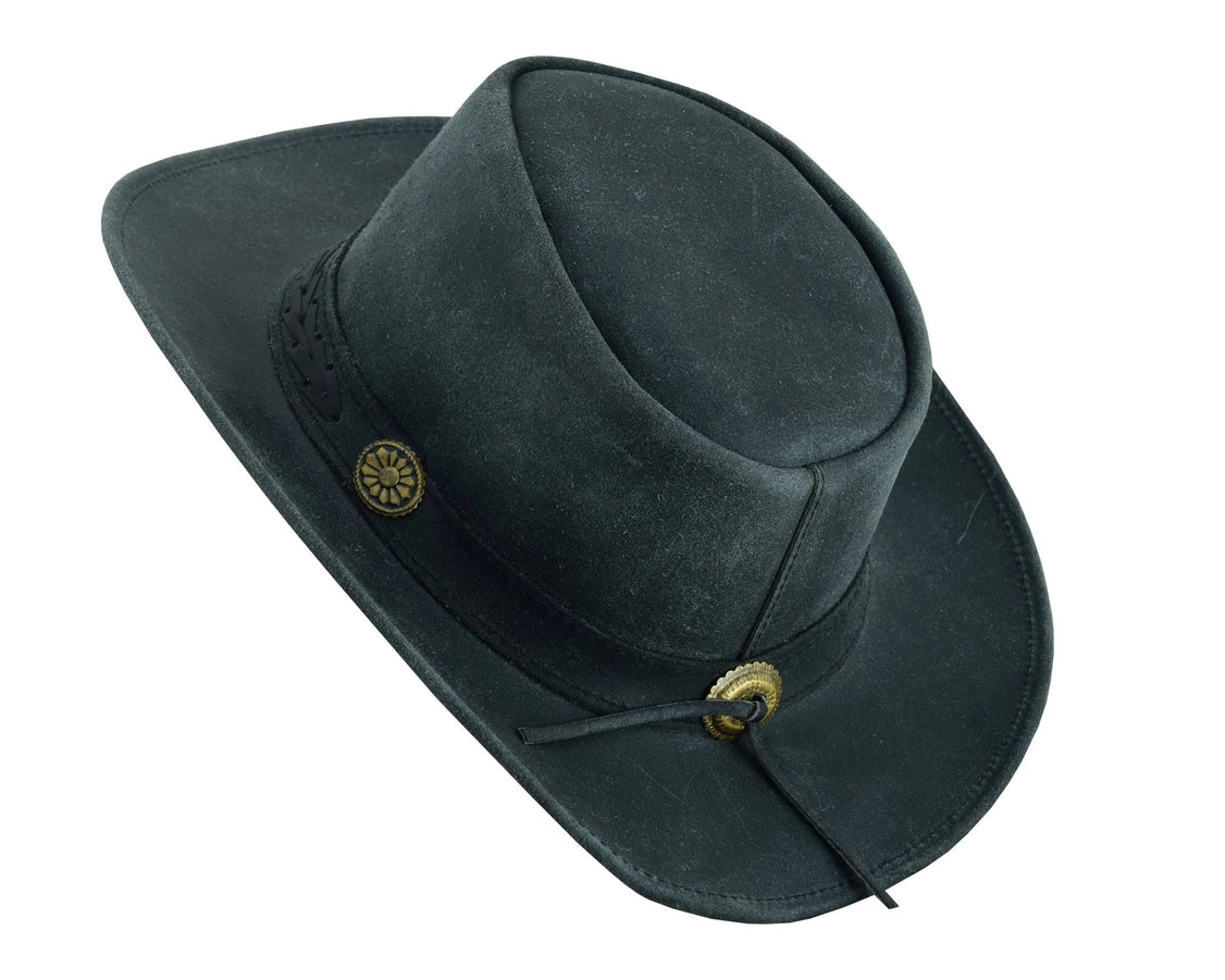 Sahara Leather Hats Western Style For Men and Women Shapeable Brim