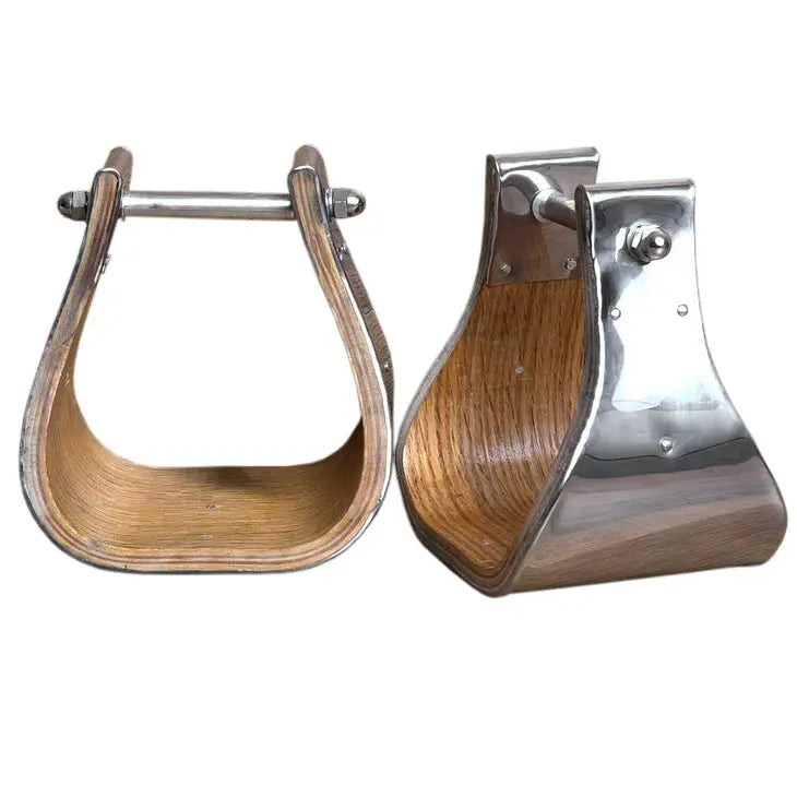 Wide Roping Wooden Stirrups