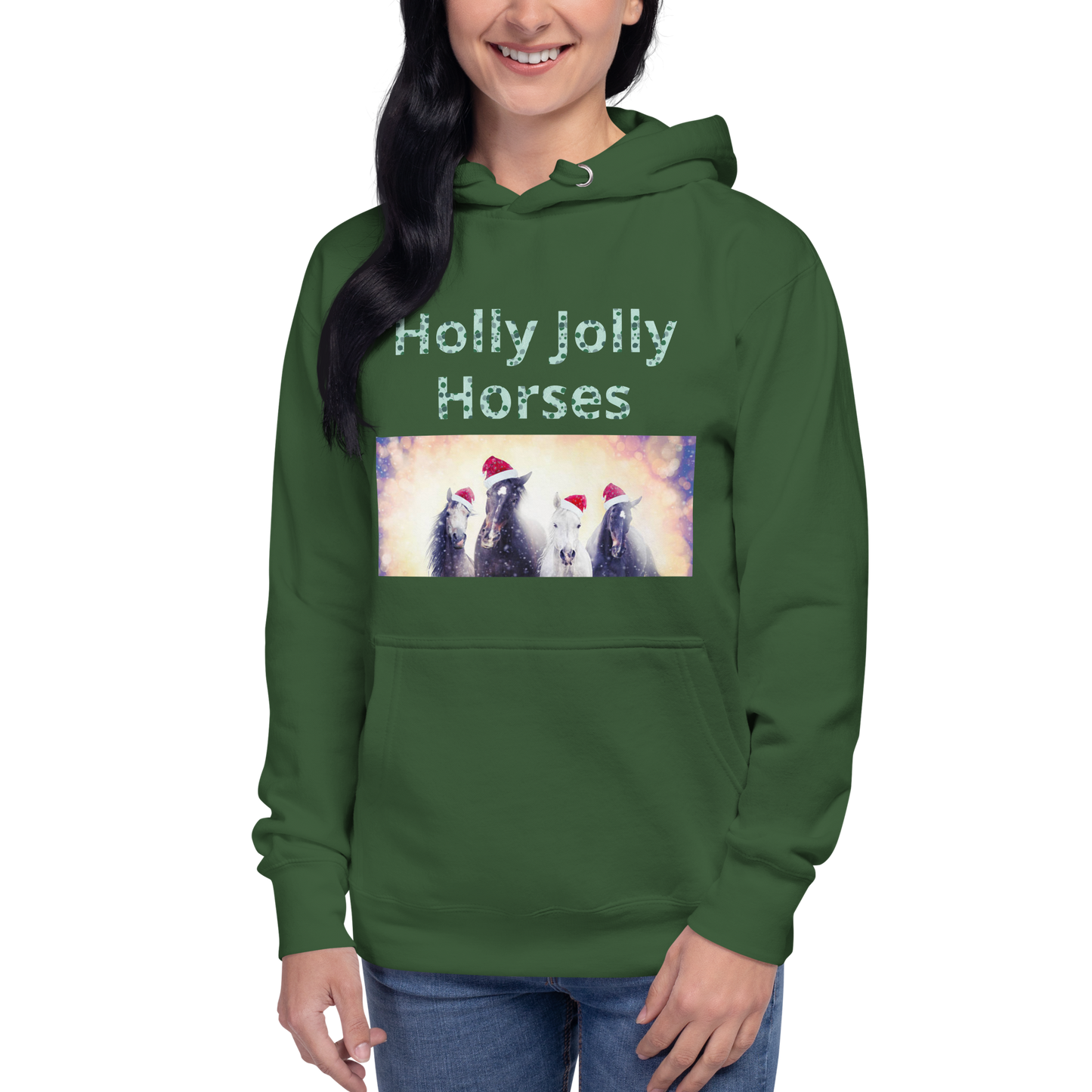 Holly Jolly Horses Unisex Hoodie