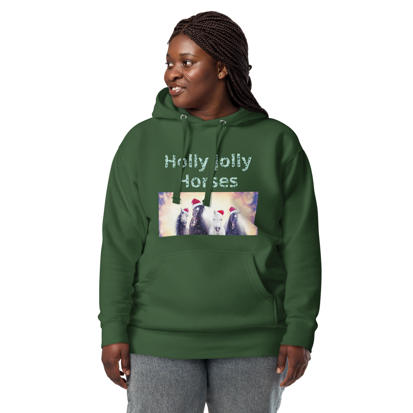 Holly Jolly Horses Unisex Hoodie