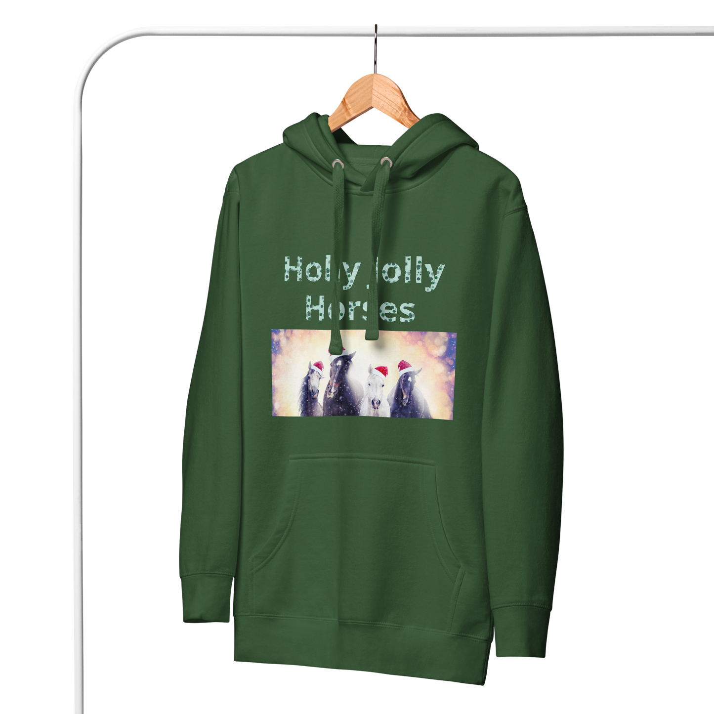 Holly Jolly Horses Unisex Hoodie